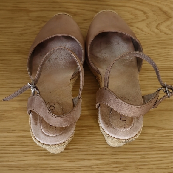 Me Too Women’s Bethany Leather Espadrille Taupe Wedge Sandal Size 9.5 - Picture 7 of 13